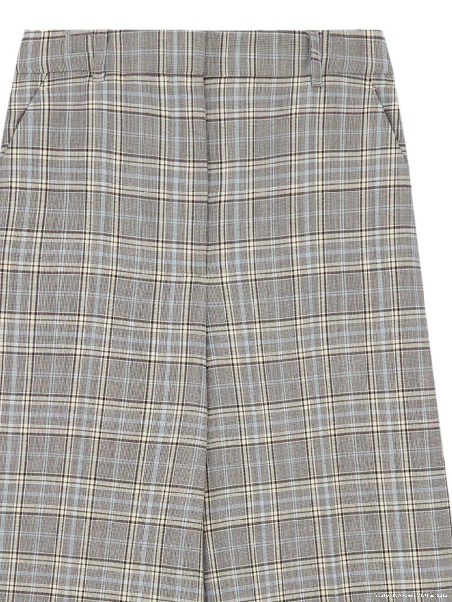Affordable trousers flared wool checked McCartney Women Stella 0804